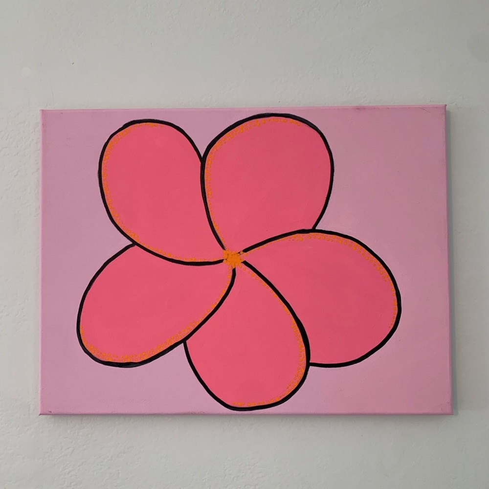Pink Plumeria Painting